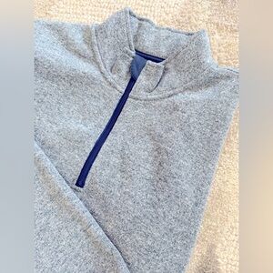 J.Crew Authentic Fleece 1/4 Zip Pullover‎ Sweater Mens XXL  Grayish Blue